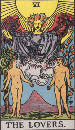 The Lovers tarot card - High Resolution