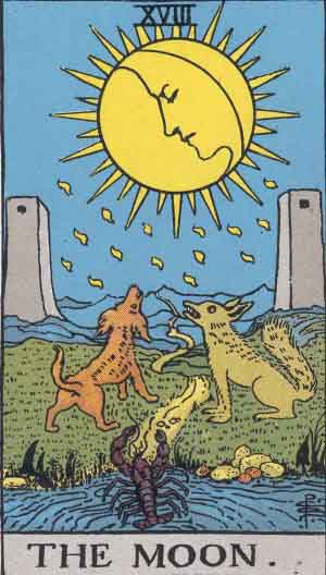 The Moon tarot card - High Resolution