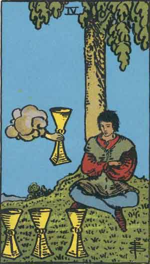 Four of Cups tarot card - High Resolution