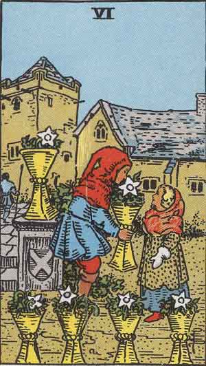 Six of Cups tarot card - High Resolution