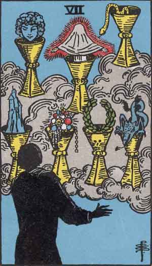 Seven of Cups tarot card - High Resolution