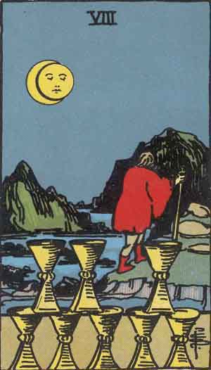 Eight of Cups tarot card - High Resolution