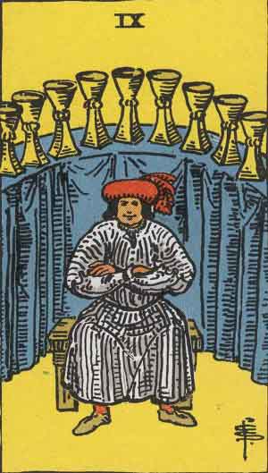 Nine of Cups tarot card - High Resolution