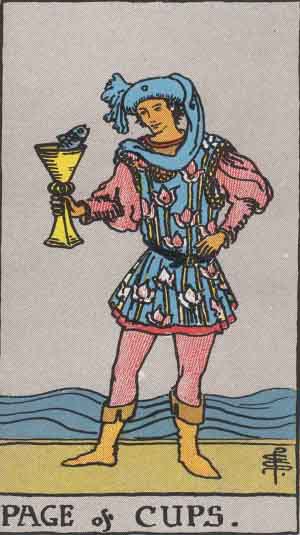 Page of Cups tarot card - High Resolution