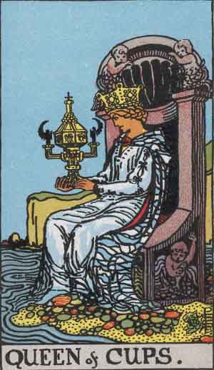 Queen of Cups tarot card - High Resolution