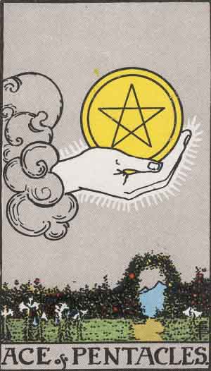 Ace of Pentacles tarot card - High Resolution