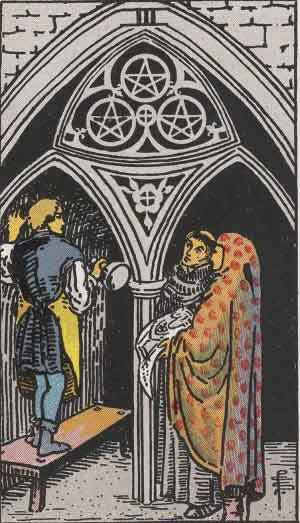 Three of Pentacles tarot card - High Resolution