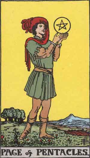 Page of Pentacles tarot card - High Resolution