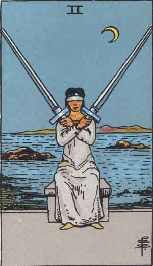 Two of Swords tarot card - High Resolution