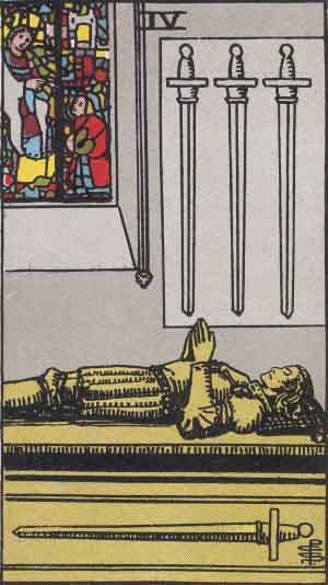 Four of Swords tarot card - High Resolution