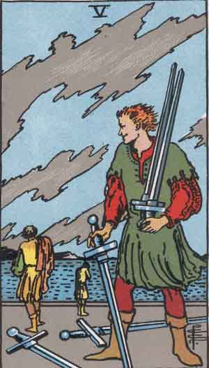 Five of Swords tarot card - High Resolution