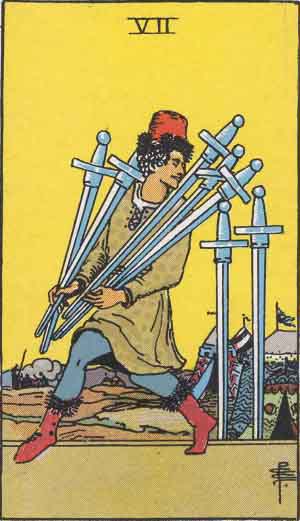 Seven of Swords tarot card - High Resolution