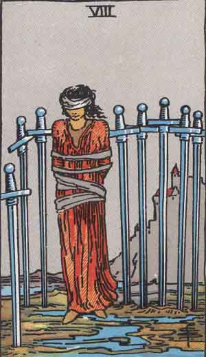 Eight of Swords tarot card - High Resolution