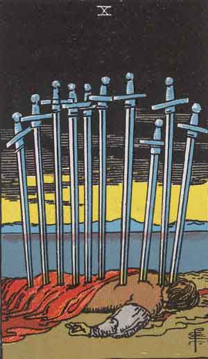 Ten of Swords tarot card - High Resolution