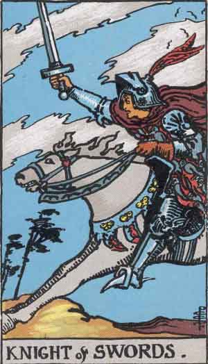 Knight of Swords tarot card - High Resolution
