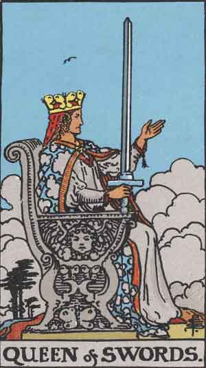 Queen of Swords tarot card - High Resolution