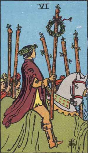 Six of Wands tarot card - High Resolution