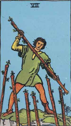 Seven of Wands tarot card - High Resolution