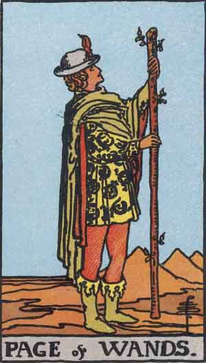Page of Wands tarot card - High Resolution