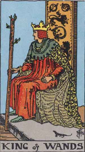 King of Wands tarot card - High Resolution