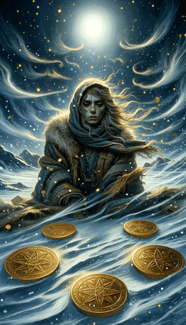 Five of Pentacles tarot card